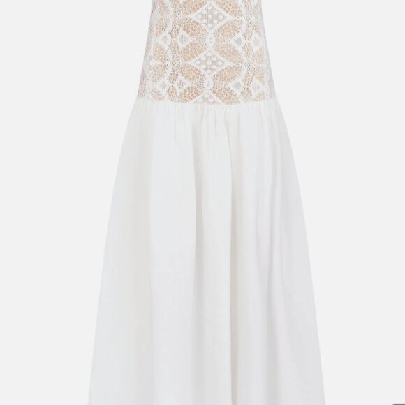 Silvia Tcherassi White Linen Pilar Maxi Gown, Size: MEDIUM - SOLD - Picture 5 of 15